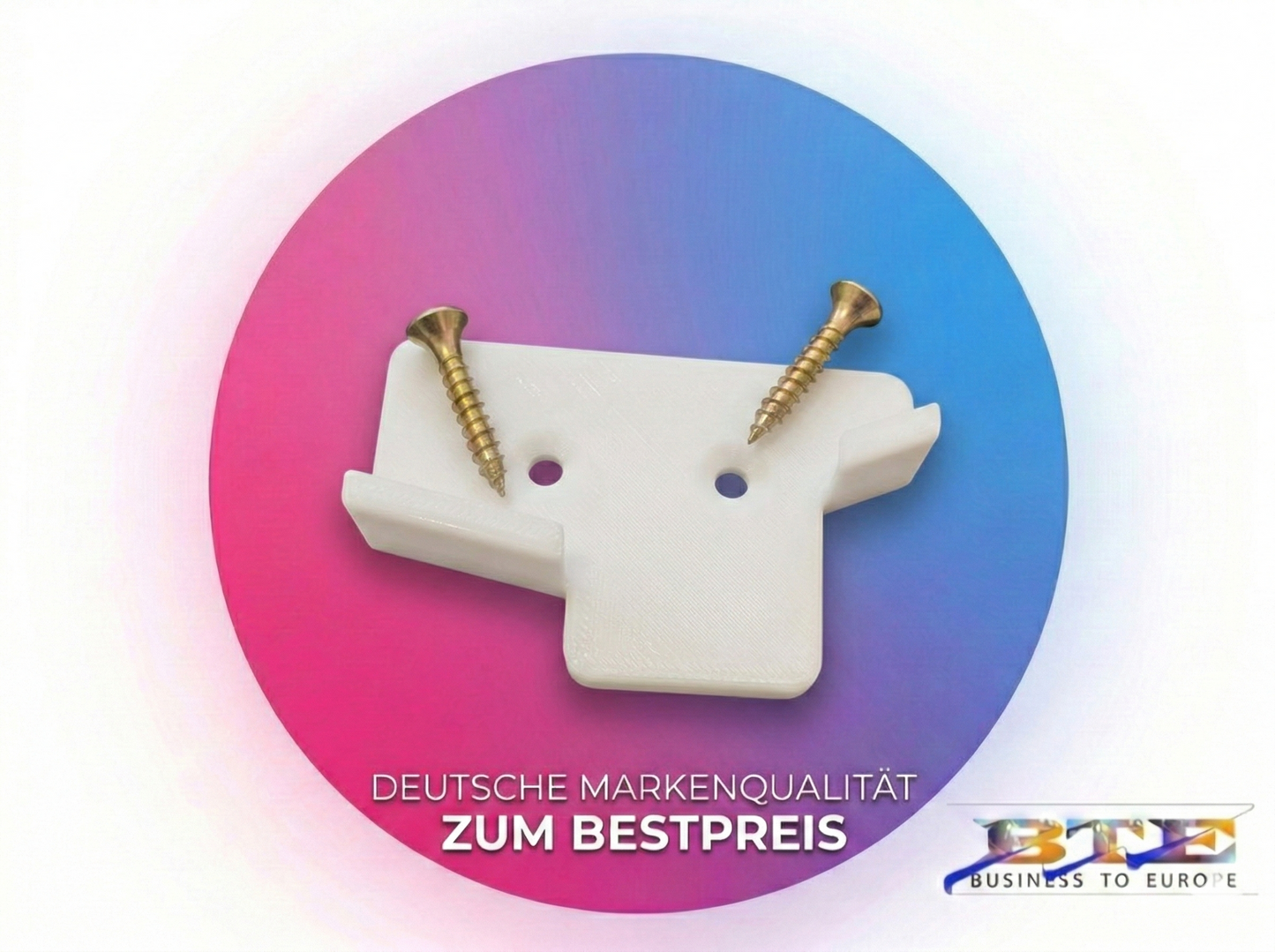 Weiße Schieblehre Halterung für die Wandmontage im 3D-Druck Design mit Schrauben