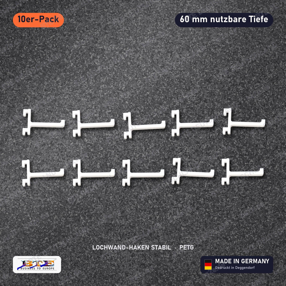 Lochwand-Haken STABIL für SKÅDIS, 10er-Pack 60 mm, Weiß