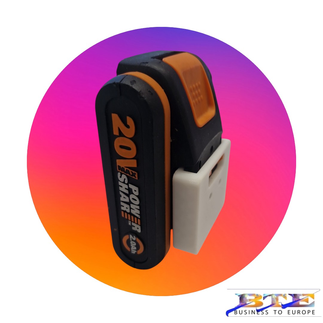 Wandhalterung für Worx 20V Akkus – Set inkl. Schrauben – Weiß – BTE Deutschland