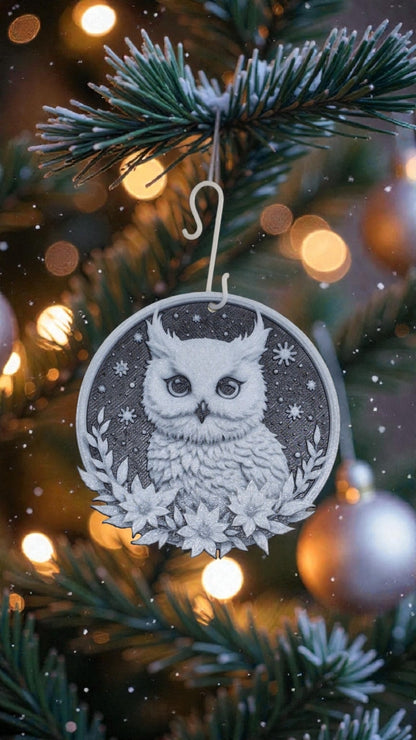 Weihnachtsbaum-Anhänger Eule von BTE Deutschland, Christbaumdeko aus 3D-Druck