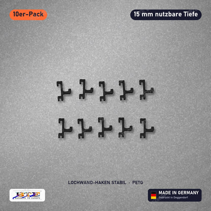 Lochwand-Haken STABIL für SKÅDIS, 10er-Pack 15 mm, Schwarz