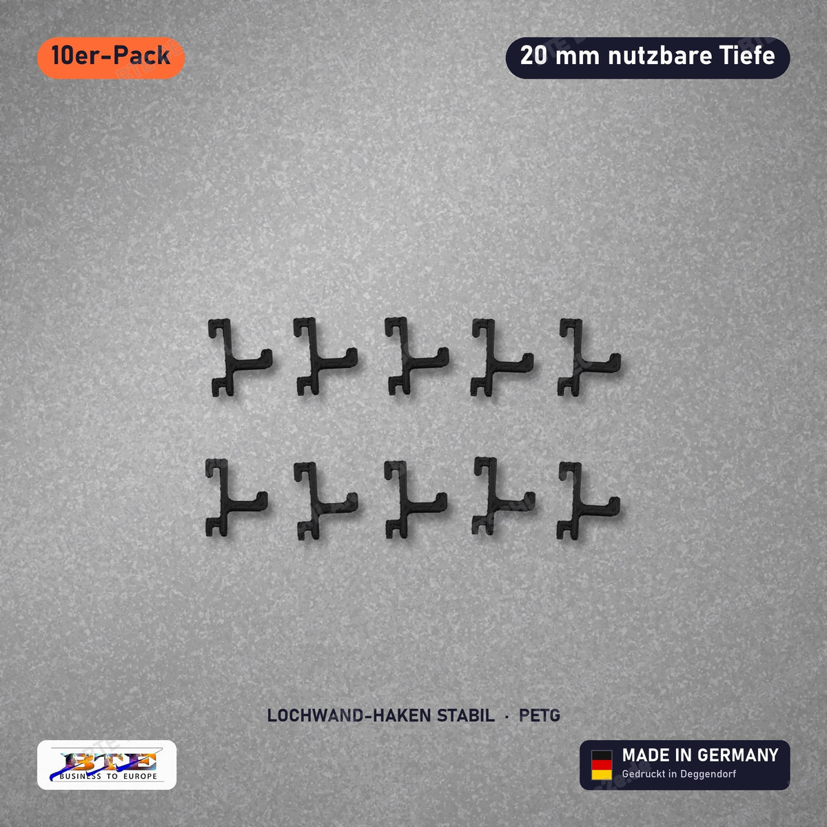 Lochwand-Haken STABIL für SKÅDIS, 10er-Pack 20 mm, Schwarz