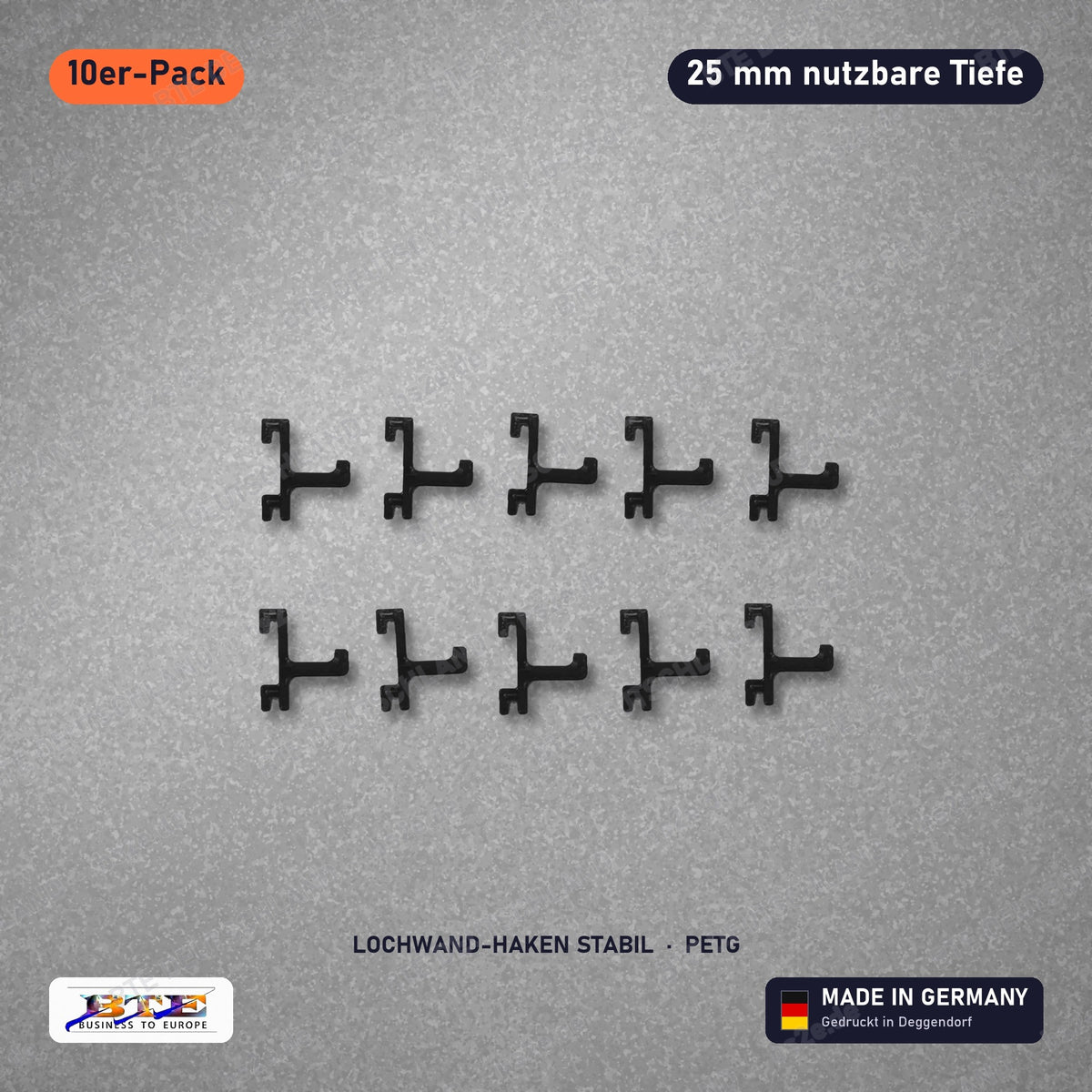 Lochwand-Haken STABIL für SKÅDIS, 10er-Pack 25 mm, Schwarz