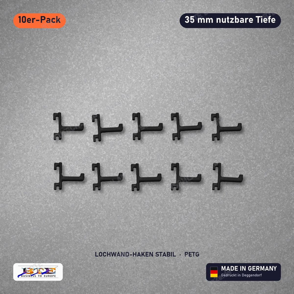 Lochwand-Haken STABIL für SKÅDIS, 10er-Pack 35 mm, Schwarz