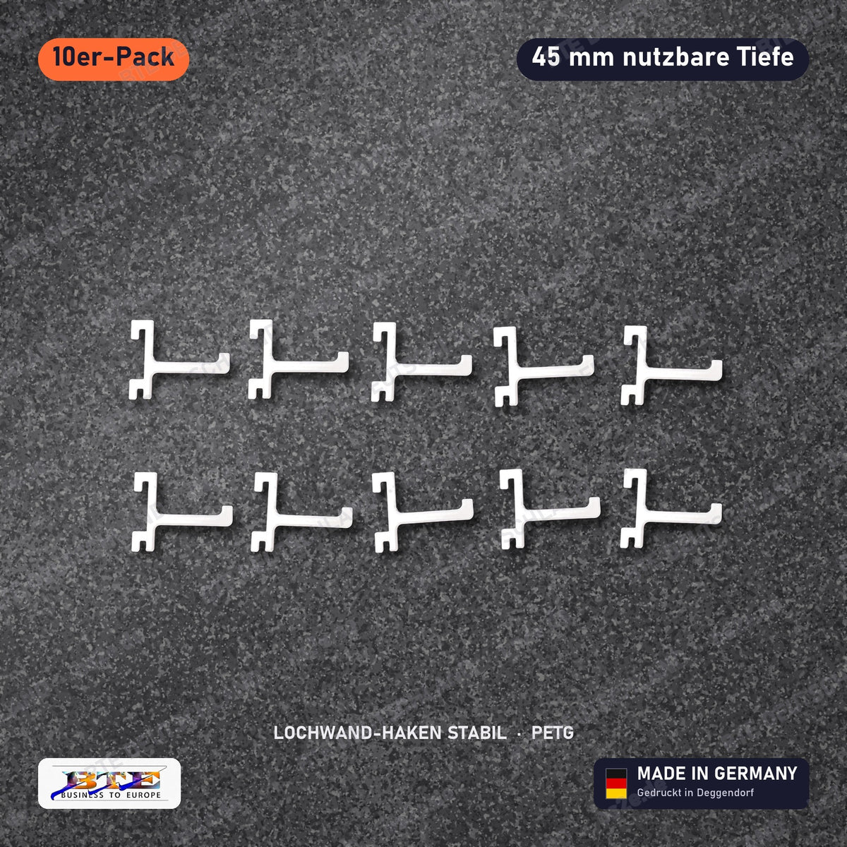 Lochwand-Haken STABIL für SKÅDIS, 10er-Pack 45 mm, Weiß
