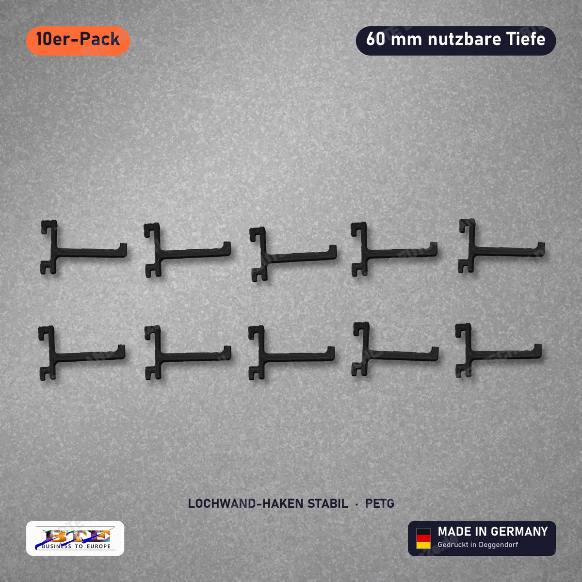 Lochwand-Haken STABIL für SKÅDIS, 10er-Pack 60 mm, Schwarz