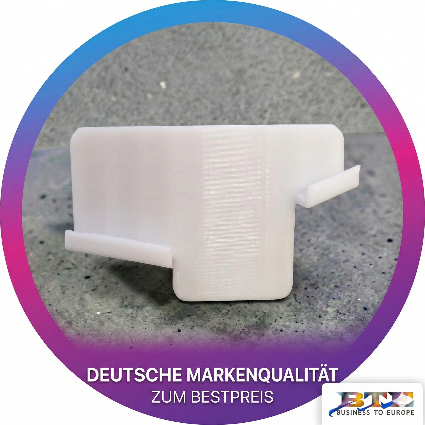 Frontansicht der passgenauen Halterung für analoge und digitale Messschieber (150mm) für das Skadis System.