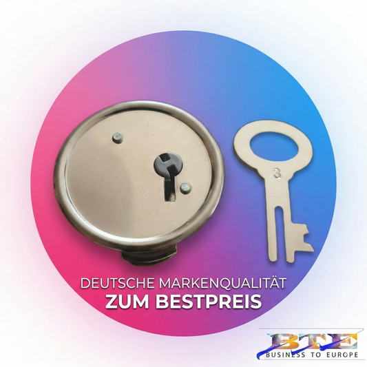 Robustes 39mm Spardosenschloss aus Metall inklusive Schlüssel für Spardosen und Sparschweine – Deutsche Markenqualität von BTE Deutschland
