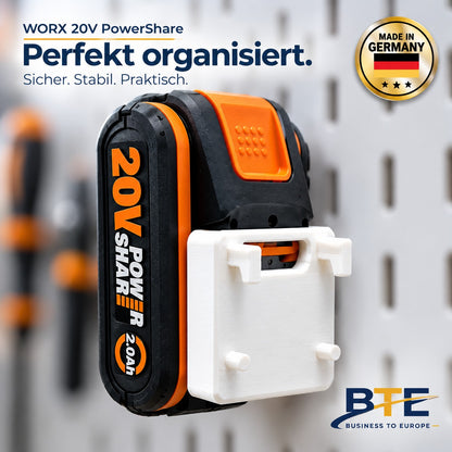 Worx 20V Akkuhalterung für Skadis: Akkuhalterung Werkstatt Organisation, Skadis Zubehör Werkstatt Akku, Akkuhalter Lochwand Worx, Worx Akku Halterung Skadis, Worx Akku Aufbewahrung Wand, Ikea Skadis Werkzeug Akku, Worx Akkuhalterung kaufen, Skadis Akkuhalter Worx, Worx PowerShare Halterung, Akku Wandhalterung ohne Bohren, Akku Organizer Werkstatt Wand, Akkuhalter Garage Lochwand, Skadis Haken Akku Halter, Worx Akkuhalterung 3d, Akkuhalterung Hobbykeller, Worx WA3553 Halterung, Worx 20v Akku Ordnung, 