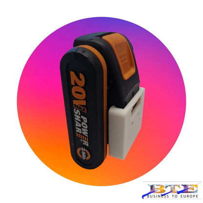 Wandhalterung für Worx 20V Akkus – Set inkl. Schrauben – Weiß – BTE Deutschland